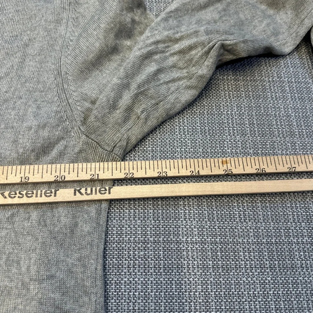 Banana Republic Silk Cashmere V-Neck Sweater Mens Large Gray Long Sleeve